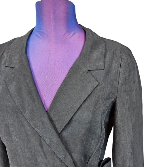 Zara TRF Collection Black Silky Long Sleeve Wrap Blazer Romper Size Small J46 - Picture 3 of 11